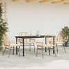 vidaXL 5 Piece Garden Dining Set with Cushions Brown Poly Rattan Glass