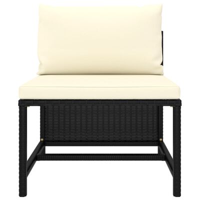 vidaXL 5 Piece Garden Sofa Set with Cushions Black Poly Rattan
