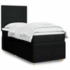 vidaXL Box Spring Bed with Mattress Black King Single Fabric