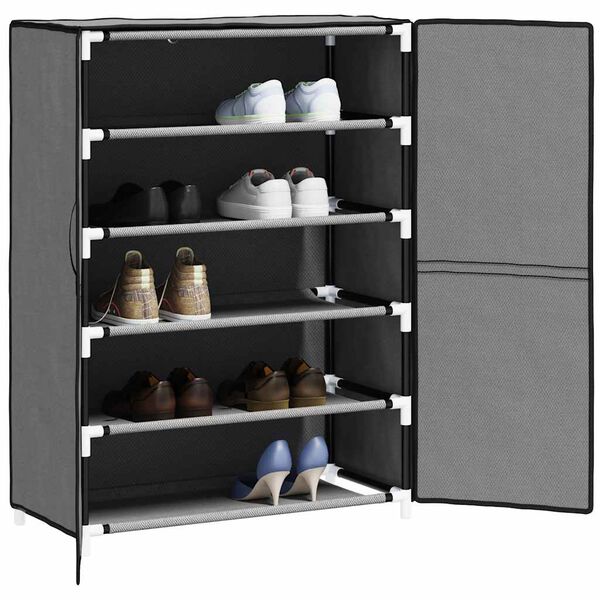 vidaXL Shoe Cabinet Grey 60x28x90 cm Fabric