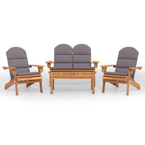 vidaXL 4 Piece Adirondack Garden Lounge Set Solid Wood Acacia