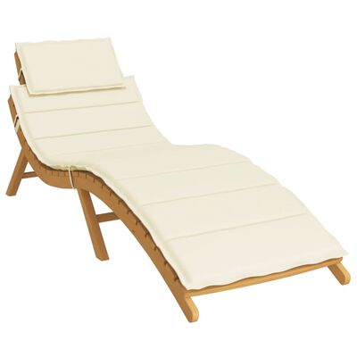 vidaXL Sun Lounger Cushion Cream 186x58x3 cm