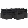 vidaXL Garden Sofa Set with Storage 7 pcs Black Poly rattan