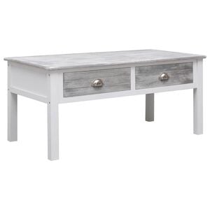vidaXL Coffee Table | Grey | Paulownia wood | 100cm x 50cm x 45cm | Coffee Table