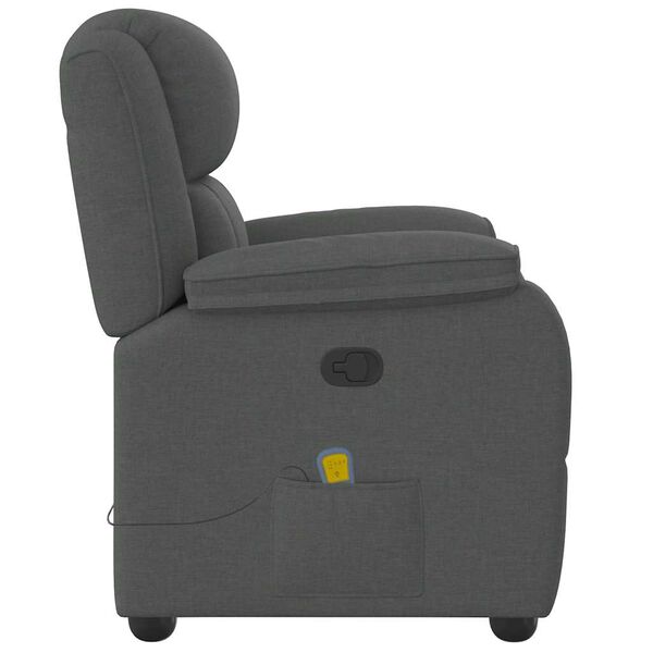vidaXL Massage Recliner Chair Dark Grey Fabric