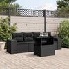 vidaXL 5 Piece Garden Sofa Set with Cushions Black Poly Rattan