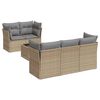 vidaXL 6 Piece Garden Sofa Set with Cushions Beige Poly Rattan