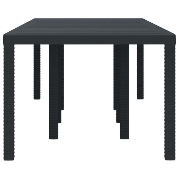 vidaXL Garden Dining Table Anthracite 250 x 100 x 73 cm Poly Rattan