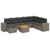 vidaXL 9 Piece Garden Sofa Set with Cushions Grey Poly Rattan