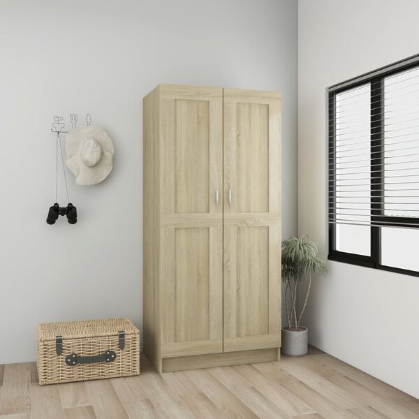 vidaXL Wardrobe Sonoma Oak 82.5x51.5x180 cm Engineered Wood