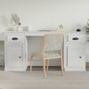 vidaXL Desk with Cabinet White Engineered Wood