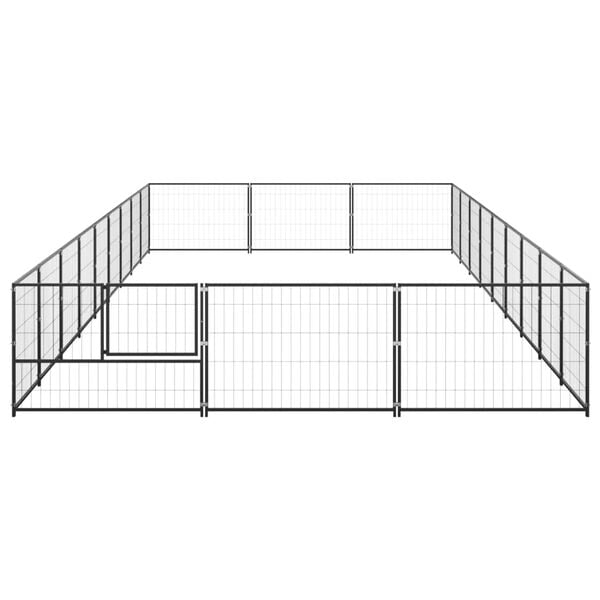vidaXL Dog Kennel Black 27 m&sup2; Steel