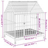 vidaXL Dog Cage with Wheels Black Galvanised Steel