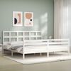 vidaXL Bed Frame without Mattress White Super King Size Solid Wood