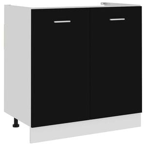 vidaXL Sink Bottom Cabinet "Lyon" Black 80x46x81,5 cm Engineered Wood