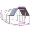 vidaXL Chicken Cage 2x8x2 m Galvanised Steel