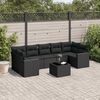 vidaXL 8 Piece Garden Sofa Set with Cushions Black Poly Rattan
