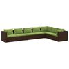vidaXL 7 Piece Garden Lounge Set with Cushions Poly Rattan Brown