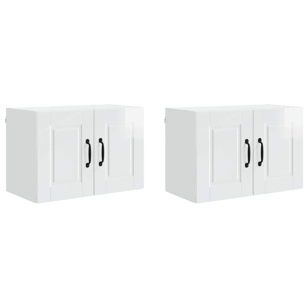 vidaXL Kitchen Cabinet 2 pcs High Gloss White 60 x 31 x 40 cm