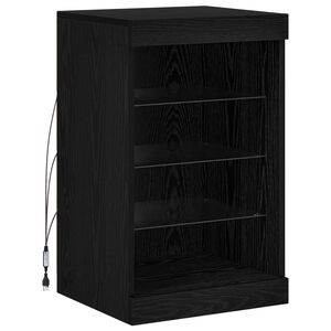 vidaXL LED Sideboard Black Oak 41 x 37 x 67 cm Engineered Wood
