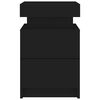 vidaXL Bedside Cabinets with LED Lights 2 pcs Black 35x39x55 cm