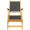 vidaXL Outdoor Deck Chair with Table Solid Wood Acacia and Textilene