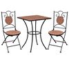 vidaXL 3 Piece Mosaic Bistro Set Ceramic Tile Terracotta
