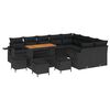 vidaXL Garden Sofa Set 13 pcs 12-Seater Black Poly Rattan
