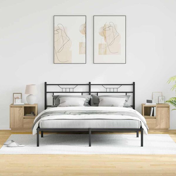 vidaXL Bedside Cabinet with Drawer 2 pcs Sonoma Oak 50 x 34.5 x 50 cm