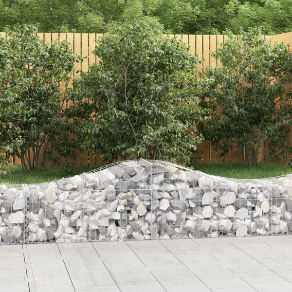vidaXL Arched Gabion Baskets 3 pcs 200x50x40/60 cm Galvanised Iron