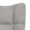 vidaXL Relaxing Chair with a Stool Light Grey Velvet