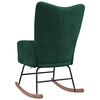 vidaXL Rocking Chair Dark Green Velvet