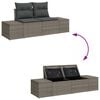 vidaXL Garden Sofa Set with Cushion 7 pcs Grey Poly Rattan
