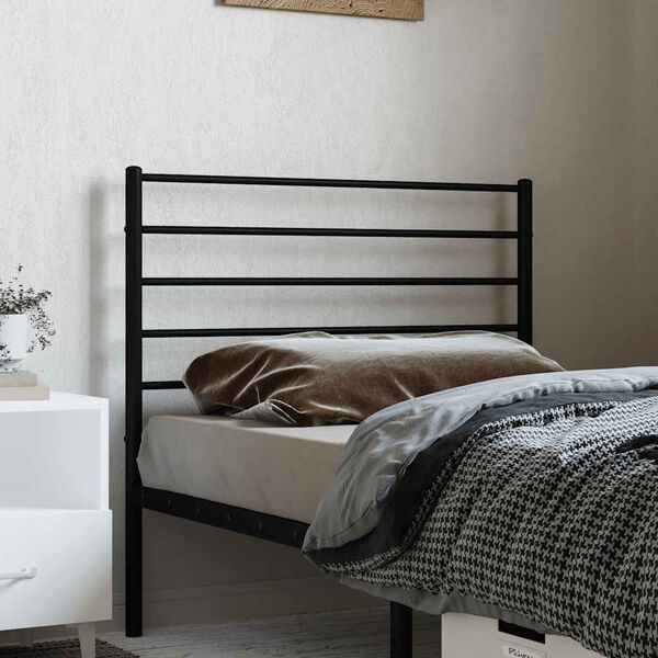 vidaXL Metal Replace Headboard Black 90 cm