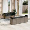 vidaXL 8 Piece Garden Sofa Set with Cushions Grey Poly Rattan