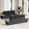 vidaXL Garden Sofa Set with Cushion 7 pcs Black Poly rattan