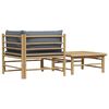 vidaXL 2 Piece Garden Lounge Set with Dark Grey Cushions Bamboo