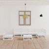 vidaXL 7 Piece Garden Lounge Set White Solid Wood Pine
