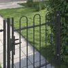 vidaXL Fence Gate Boxtel Single Door with Arched Top Steel 1x1 m Black