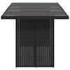 vidaXL Garden Table with Glass Top Black 190x80x74 cm Poly Rattan
