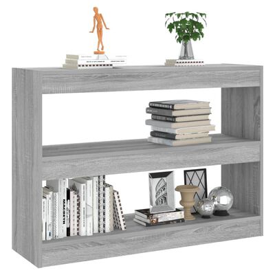 vidaXL Book Cabinet/Room Divider Grey Sonoma 100x30x72 cm