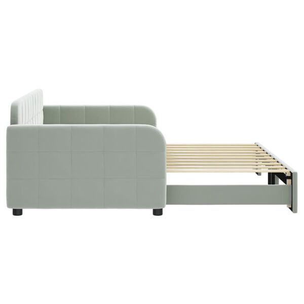 vidaXL Daybed with Trundle without Mattress Light Grey 90x190 cm