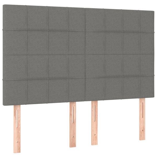 vidaXL LED Headboard Dark Grey 144 cm Fabric
