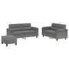 vidaXL 3 Piece Sofa Set with Cushions Dark Grey Microfibre Fabric