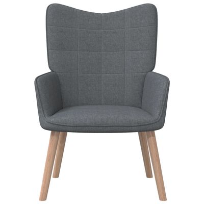 vidaXL Relaxing Chair with a Stool Dark Grey Fabric