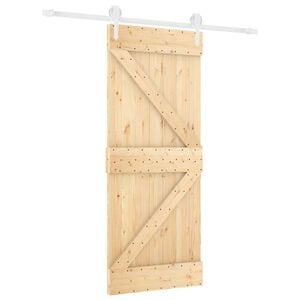 vidaXL Sliding Door 85 x 210 cm Solid Pine Wood (Untreated)