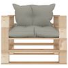 vidaXL Garden Pallet Sofa with Taupe Cushions Wood