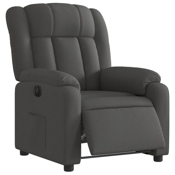 vidaXL Electric Recliner Chair Dark Grey Fabric