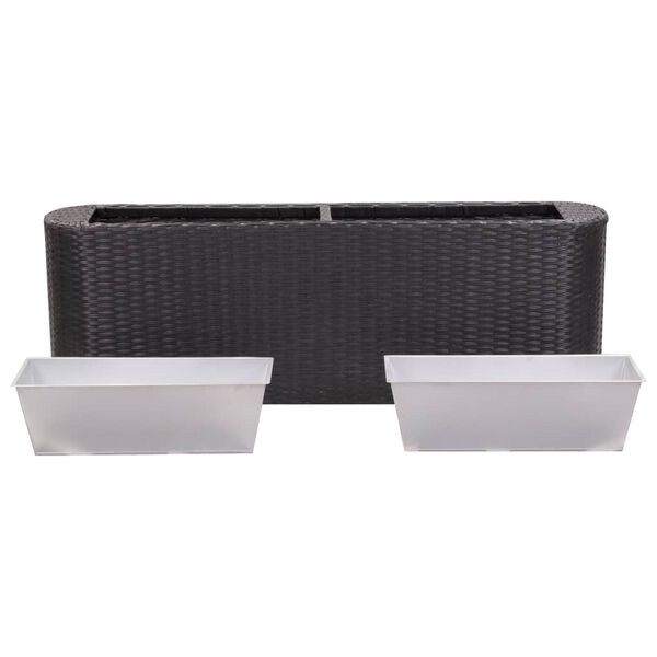 vidaXL Garden Raised Bed 120x24x40 cm Poly Rattan Black