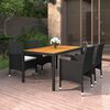 vidaXL 5 Piece Garden Dining Set Poly Rattan Black